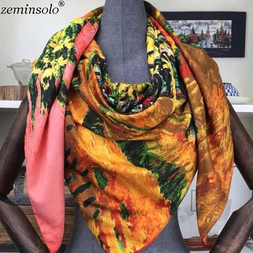 130*130cm Silk Scarf