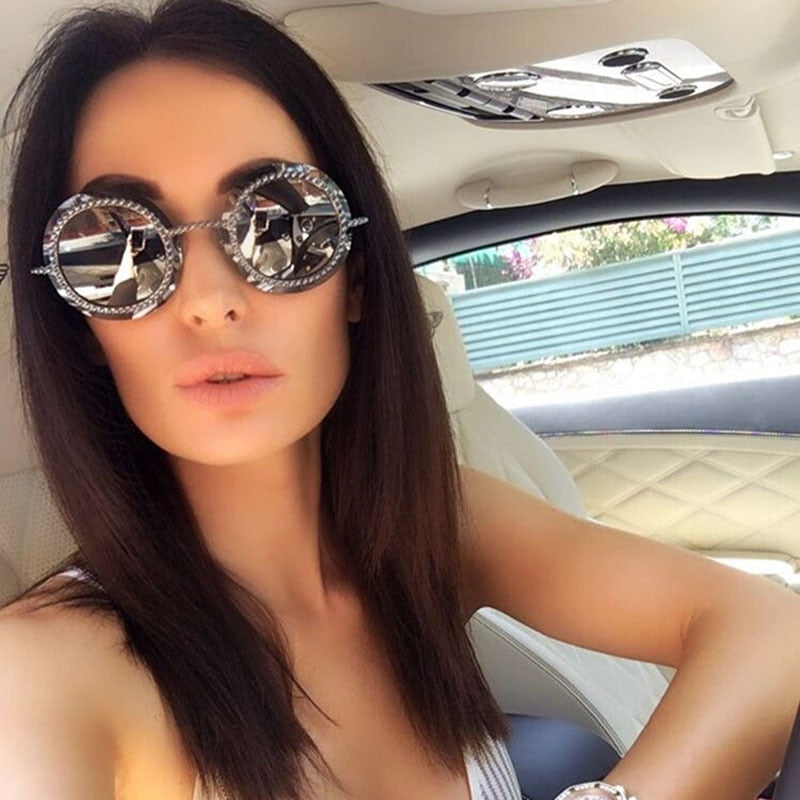 Rimless rhinestone Sunglasses