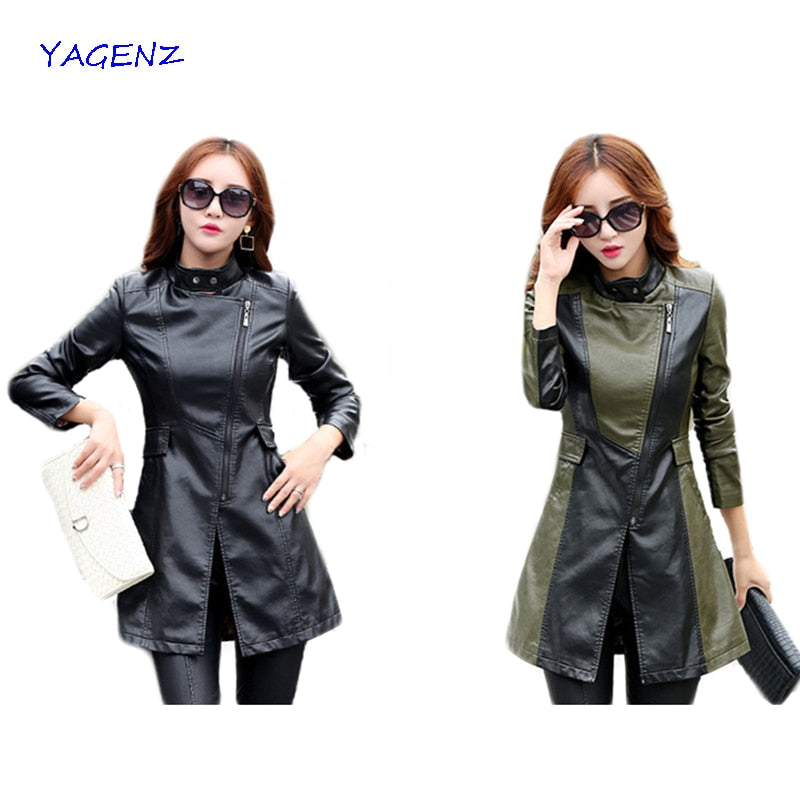 leather coat women