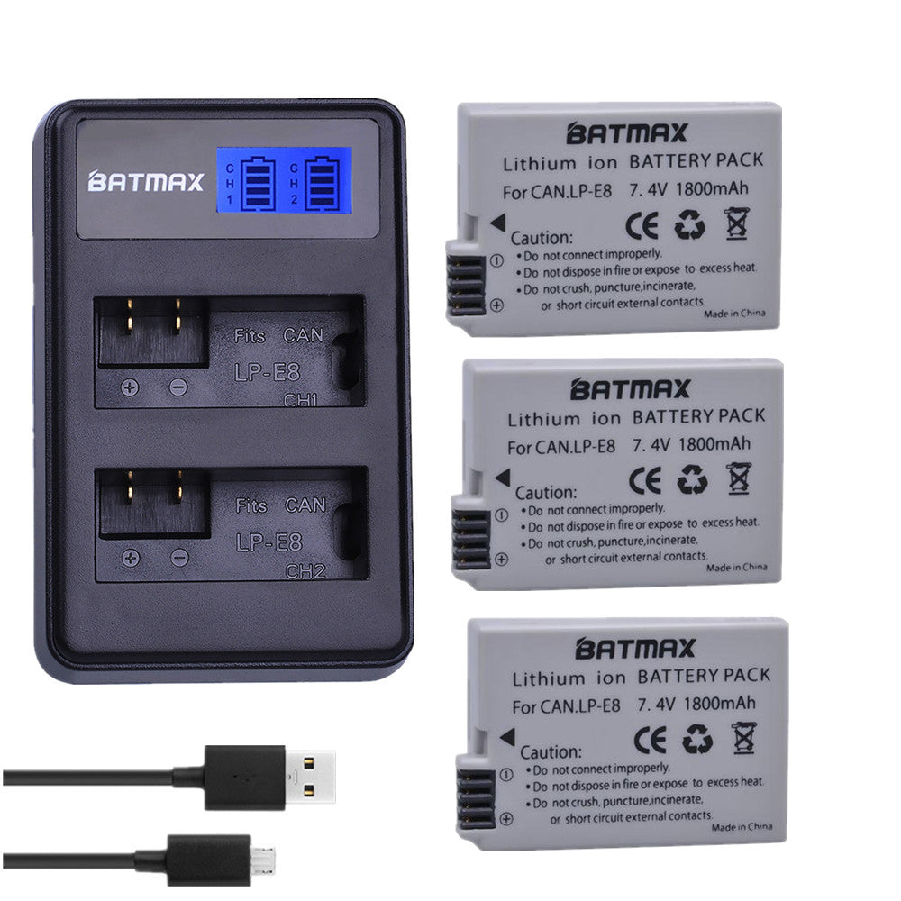 3pcs LPE8 LP-E8