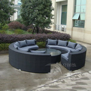 5-pcs half-round wicker