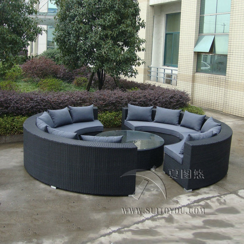 5-pcs half-round wicker