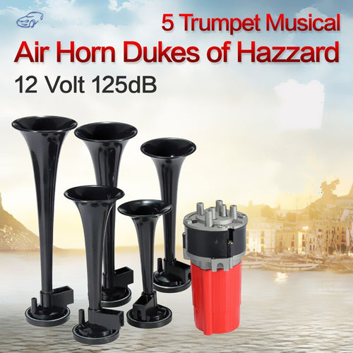 5x Silver/Black/Red Trumpet