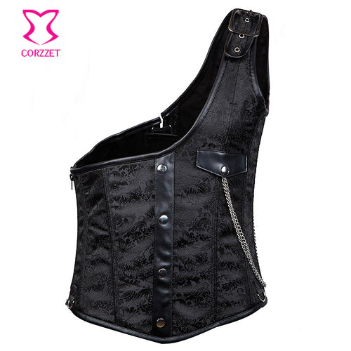 Black Brocade Buckled