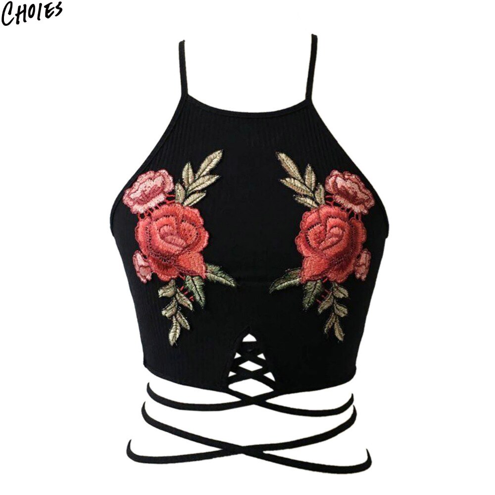 Black Floral Embroidery