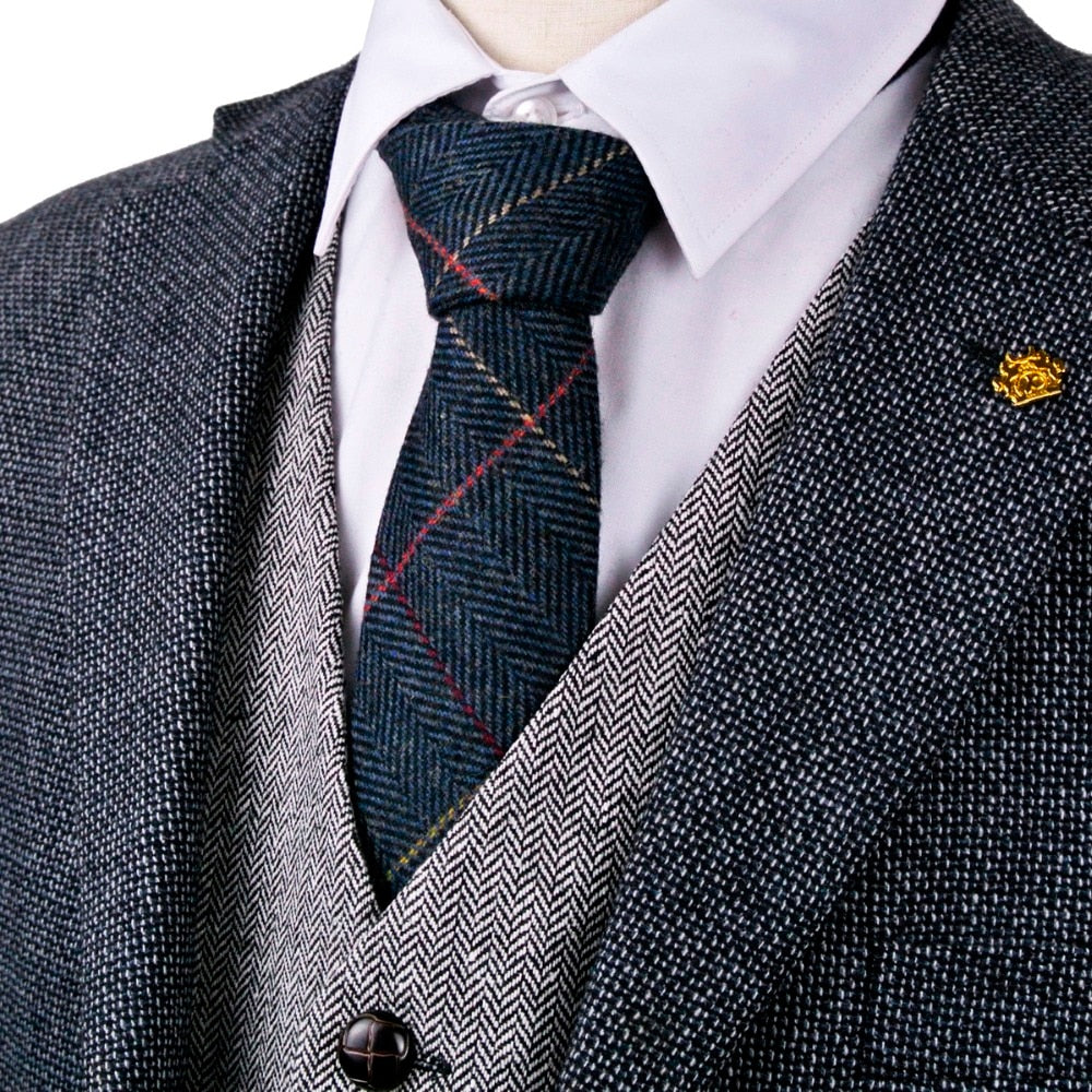 Checked Herringbone Tweed