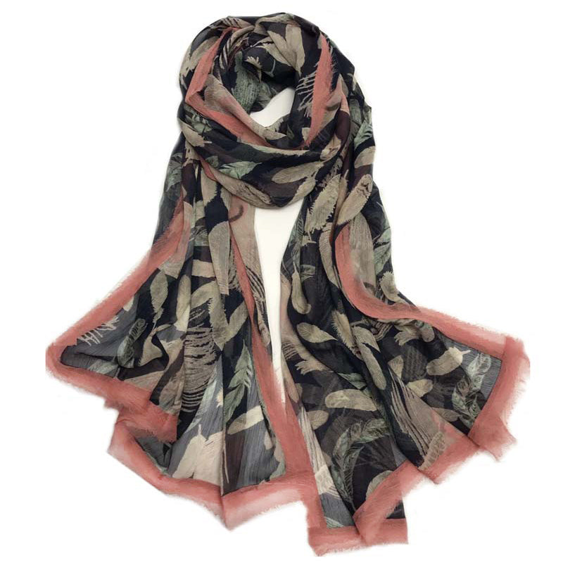 Feather Silk Scarf