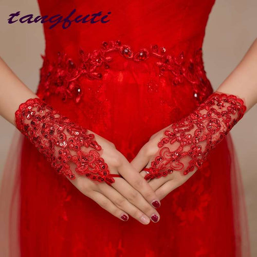 Fingerless Red Lace