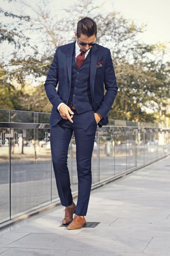 Handsome Navy (Jacket+Pants+vest)