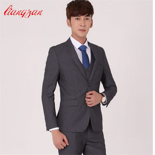 (Jacket+Pant+Vest+Tie) Men Business