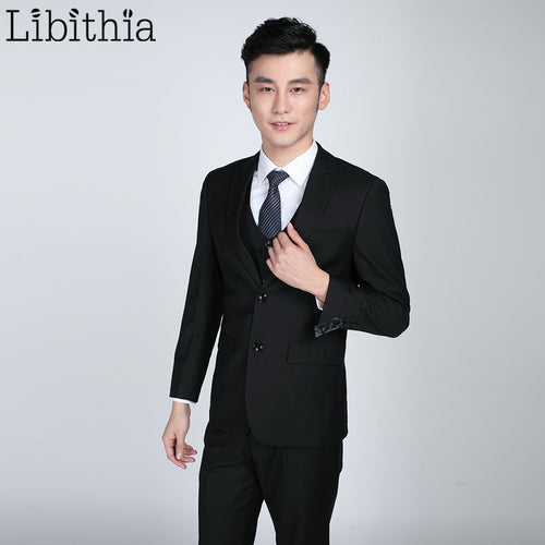 (Jacket+pant+tie) Men's Slim