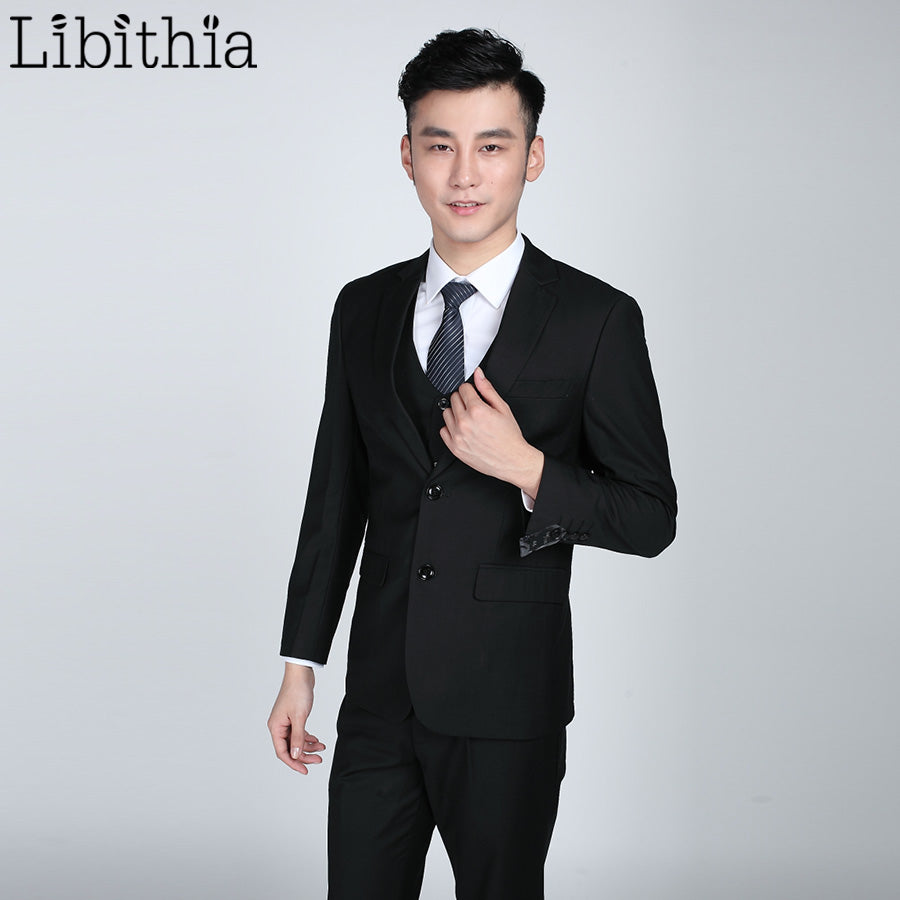 (Jacket+pant+tie) Men's Slim