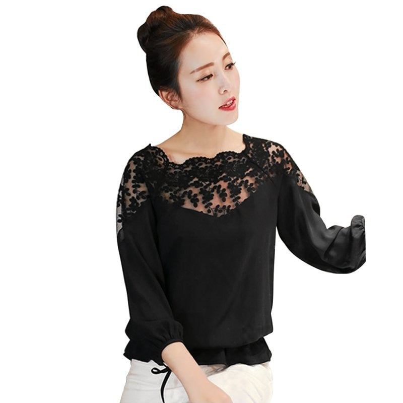 Lace Chiffon Blouse