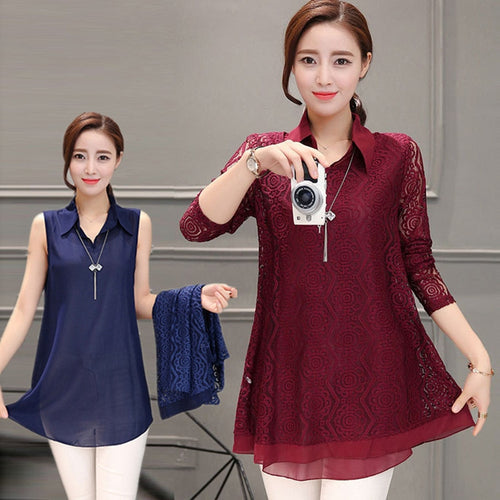 Lace Pathchwork Chiffon