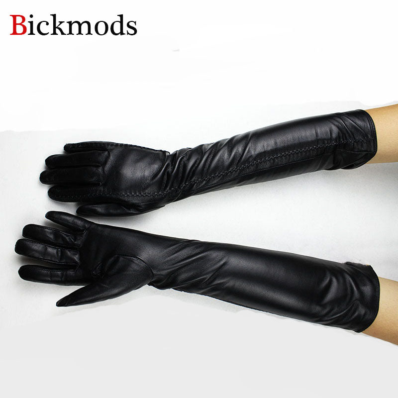 Long leather gloves