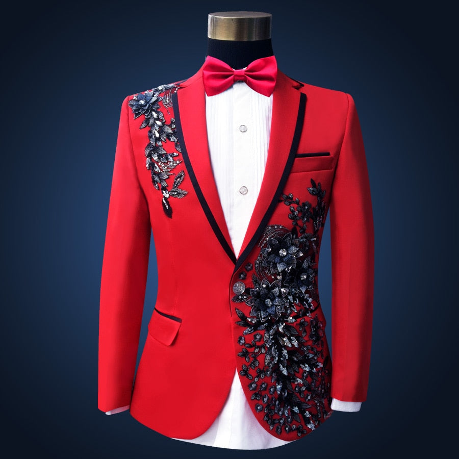 Men Slim Red