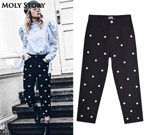 Pearl Black Jeans