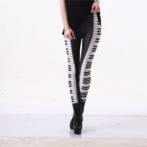 Piano Leggings Black