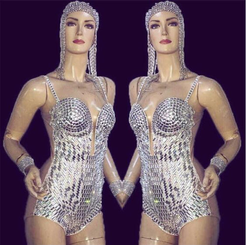 Sexy Silver Rhinestone
