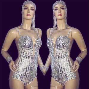 Sexy Silver Rhinestone