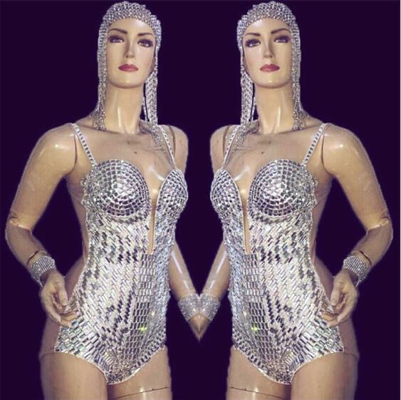 Sexy Silver Rhinestone