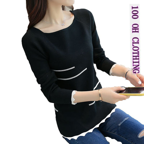 Striped collar sweater