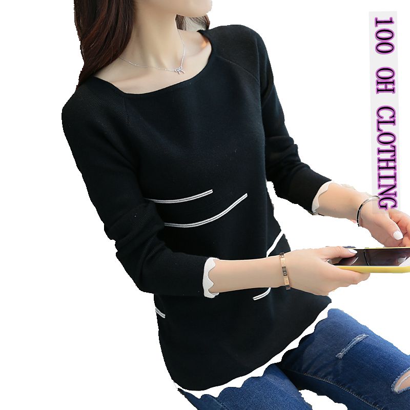 Striped collar sweater