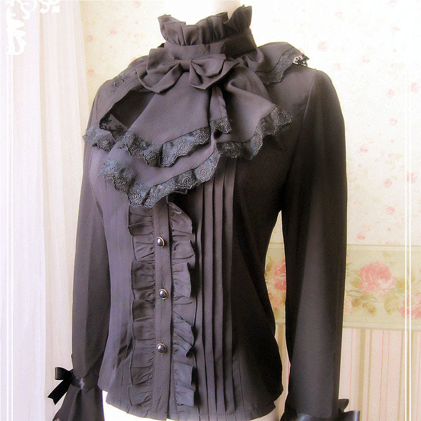 White/Black Chiffon Blouse