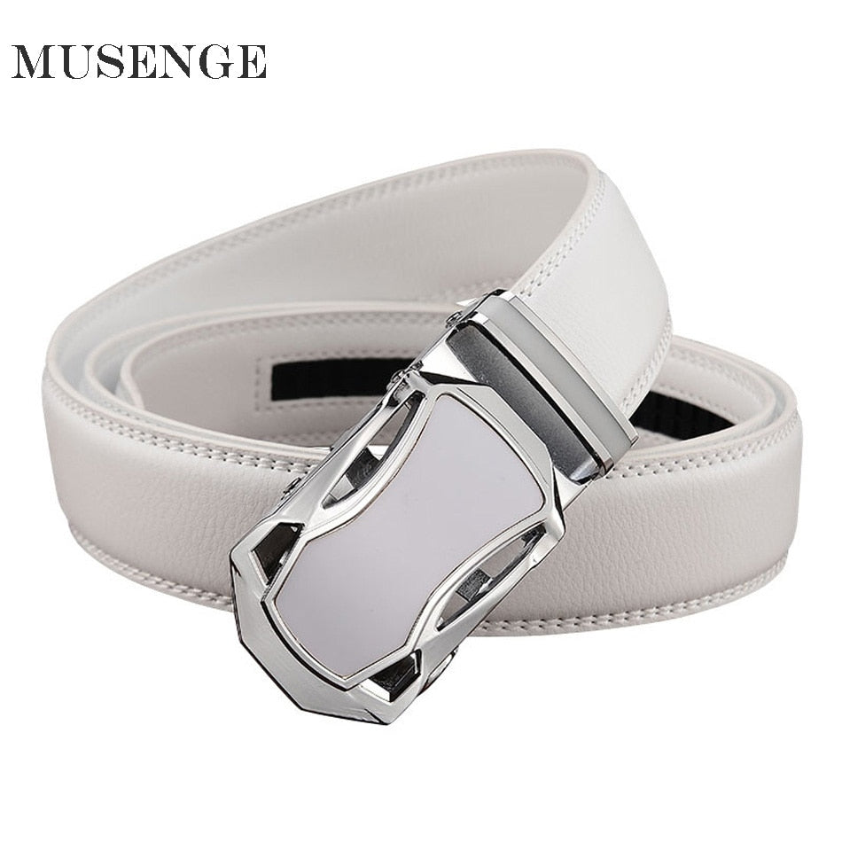 White Leather Belt