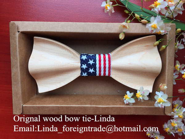 Wood bow tie