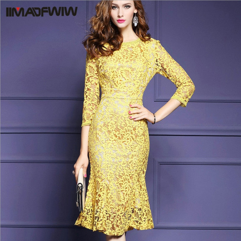 Yellow S-3XL Lace