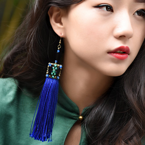 ethnic blue tassel