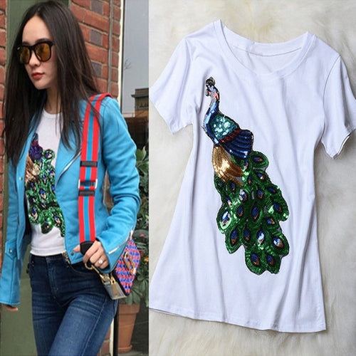 summer peacock sequin