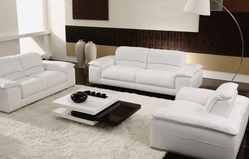 white/beige Sectional Leather