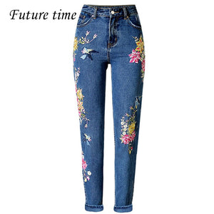 women embroidery jeans